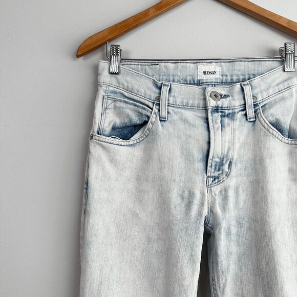 Hudson Blake Slim Straight Stonewashed Blue Denim Jeans 30 - Picture 2 of 5